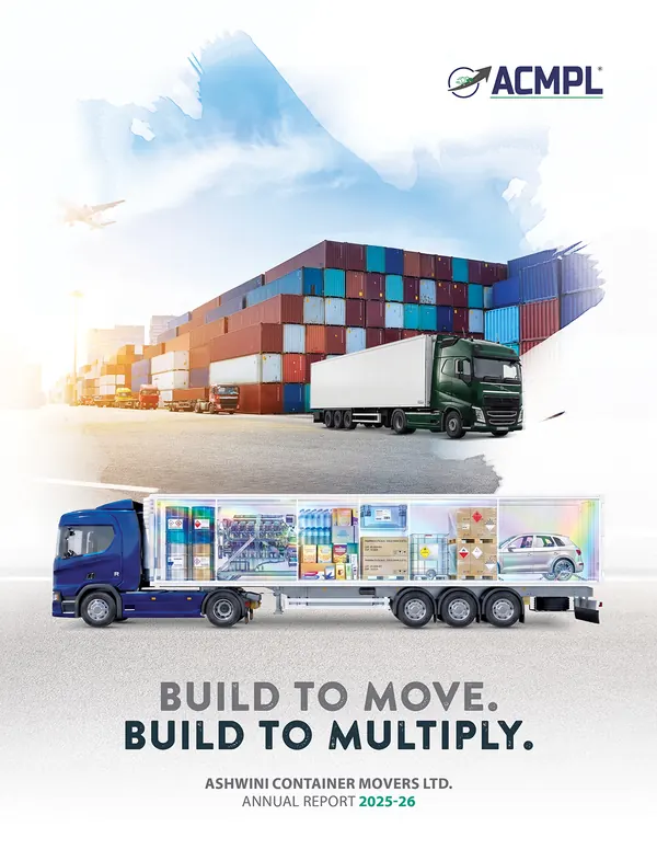Ashwini Container Movers annual report 2025-26 cover