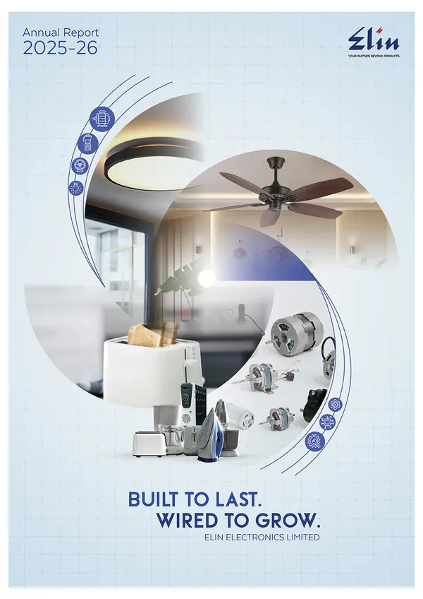 Elin Electronics annual report 2025-26 cover