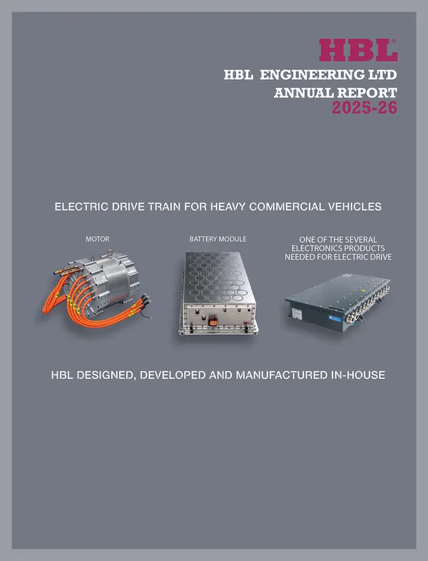 HBL Engineering annual report 2025-26 cover