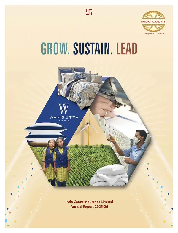 Indo Count Industries annual report 2025-26 cover