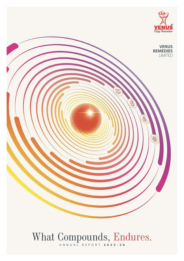 Venus Remedies annual report 2025-26 cover